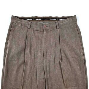 Tommy Bahama Men Pleated Silk Dress Pants Brown Classic Fit Size 34